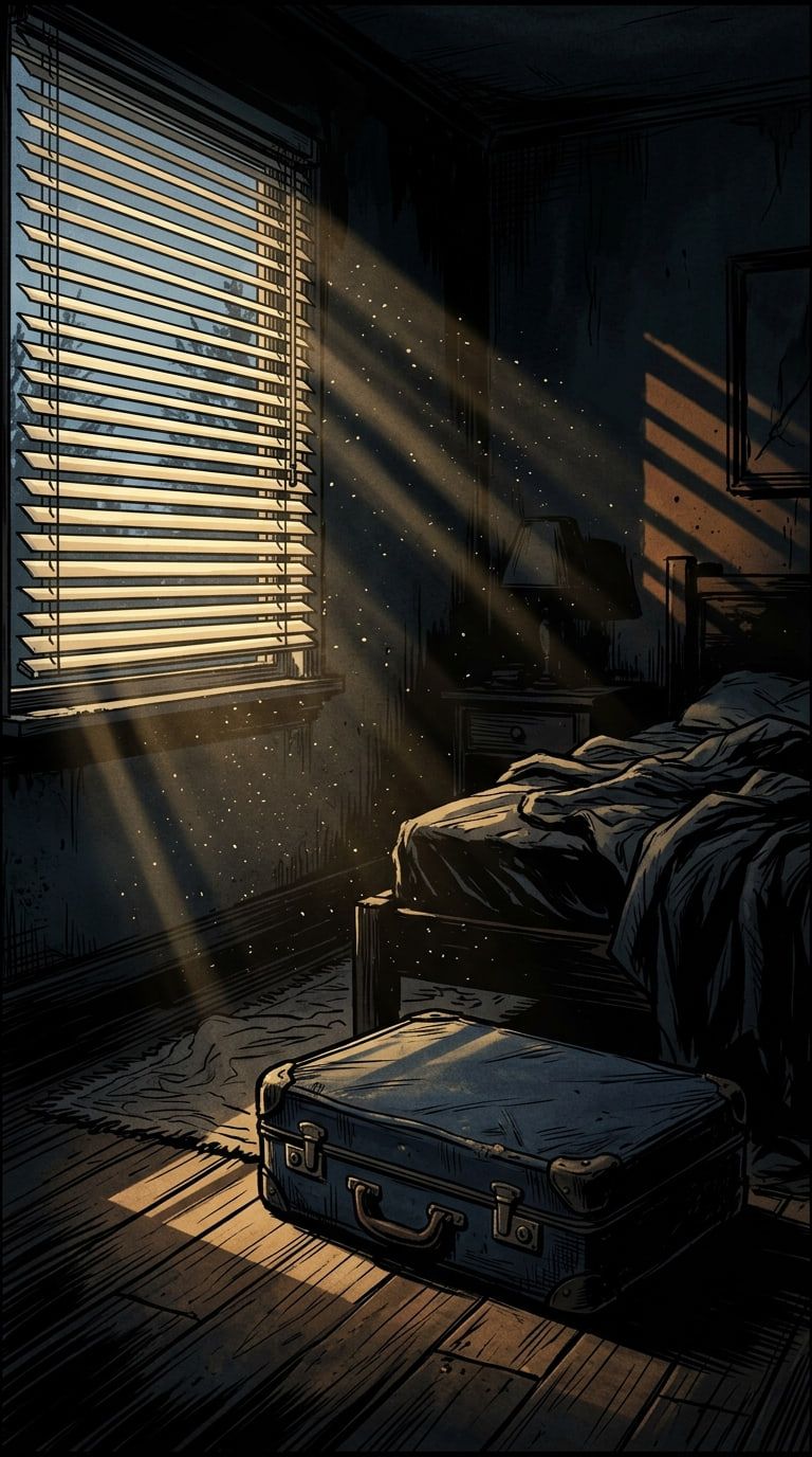 Illustration from the episode: morning light, The Suitcase: Sarah Boone